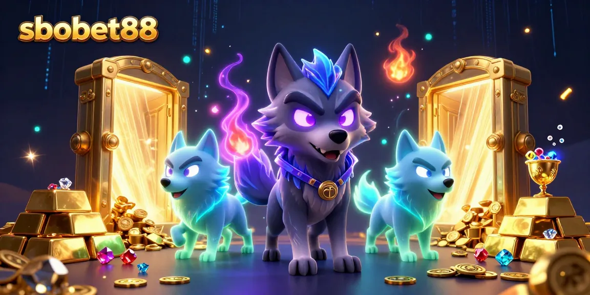 Experience sbobet88 thrilling gameplay featuring dynamic wolf characters amidst treasure and winning odds.