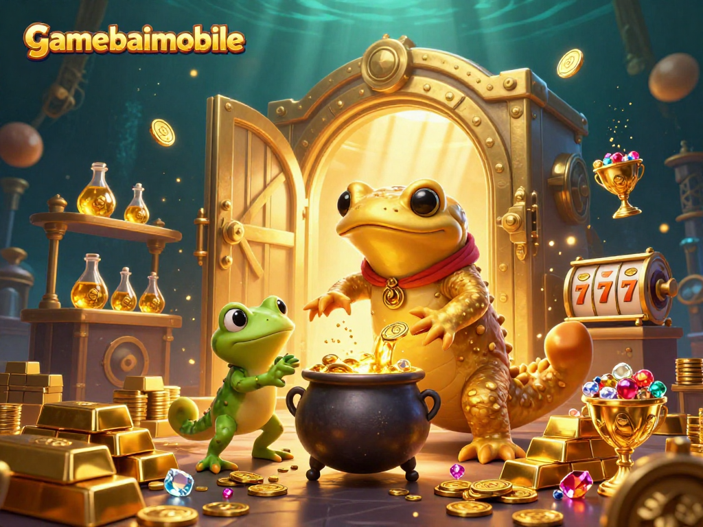 Win big with gamebaimobile at the medieval casino featuring gold coins and slots!