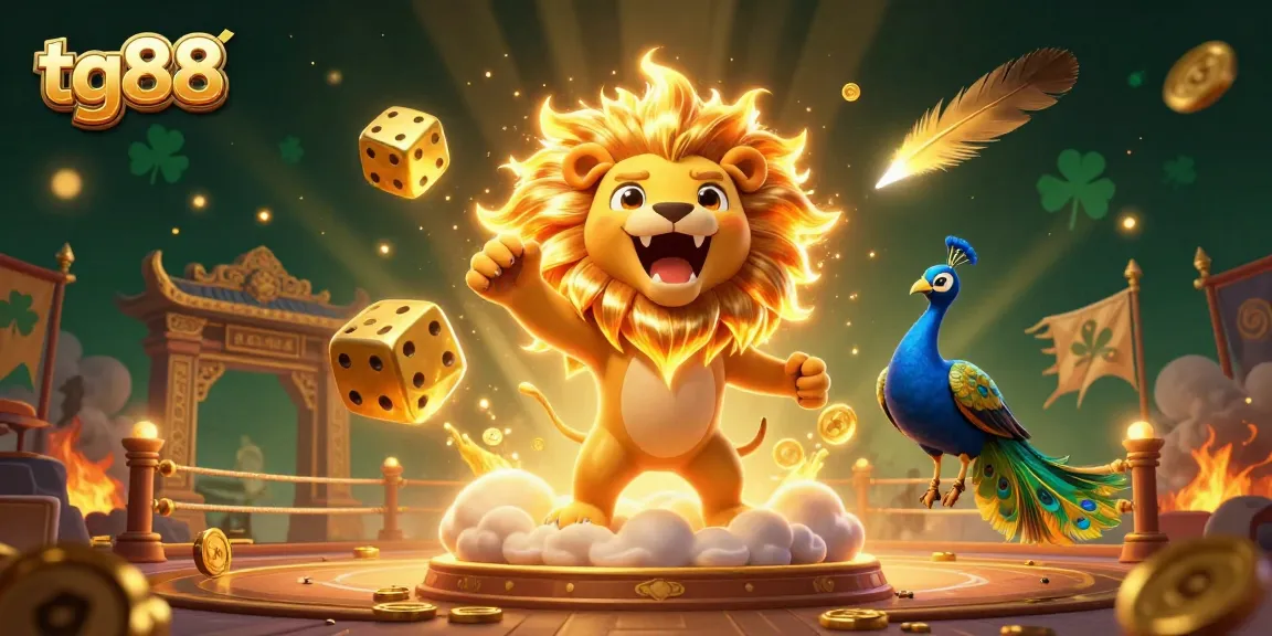 Experience thrilling gameplay with tg88, showcasing vibrant 3D characters amid golden casino elements.