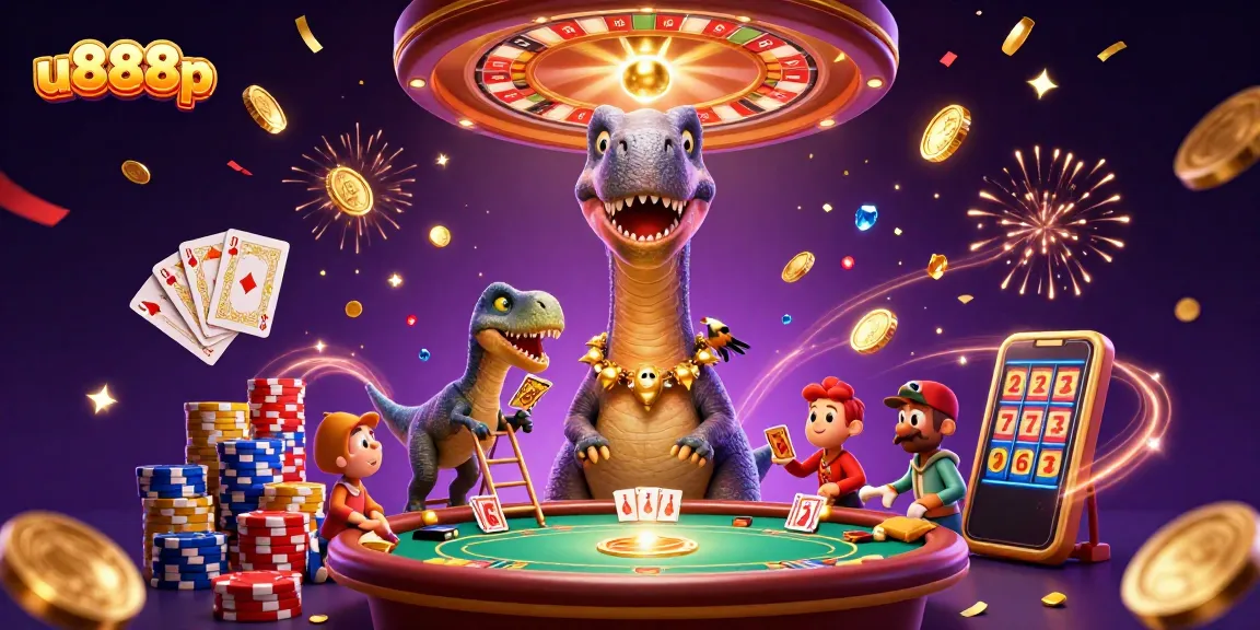 Experience thrilling action at u888p with vibrant casino scenes featuring dynamic characters and games.