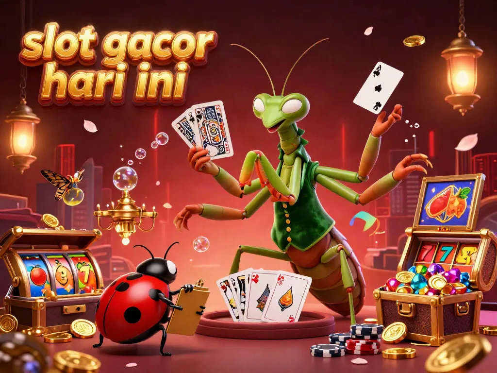 Menangkan di slot gacor hari ini dengan ilustrasi kasino menarik yang penuh warna dan detail.