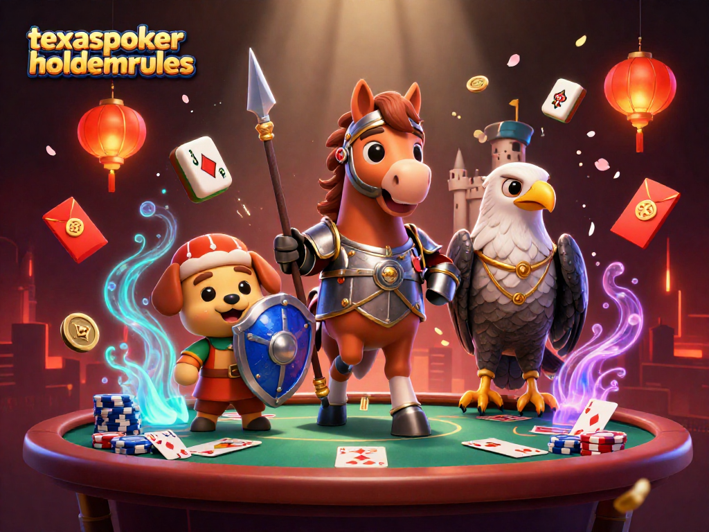 Engage with exciting gaming action featuring texaspokerholdemrules amidst casino elements and vibrant decorations.