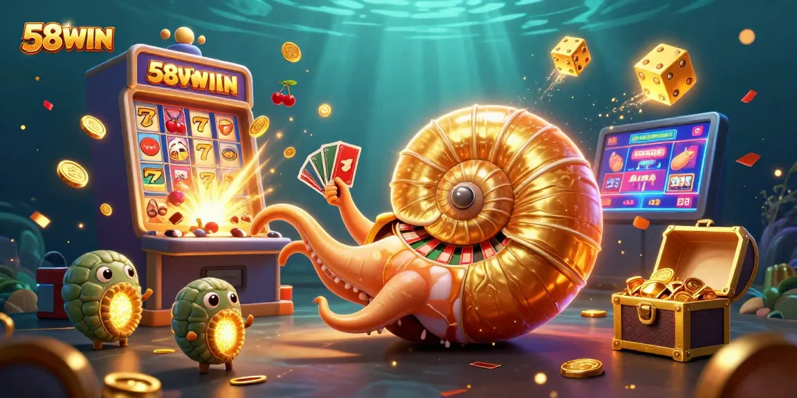 Engage with 58WIN's electrifying gaming experience featuring the giant nautilus roulette wheel amidst jackpot excitement.