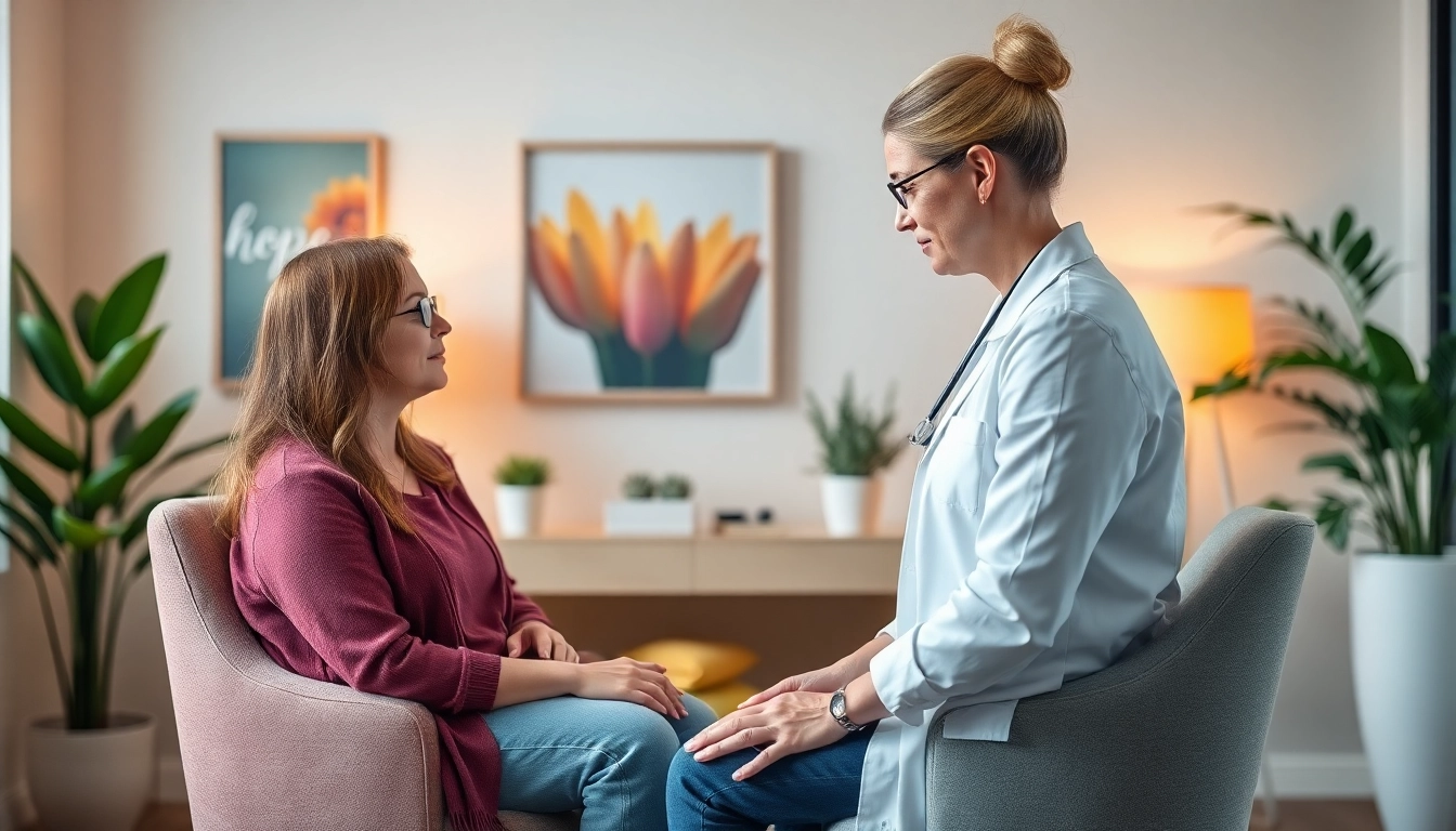 Engaging trauma therapy session showcasing compassionate interaction in a calm environment.