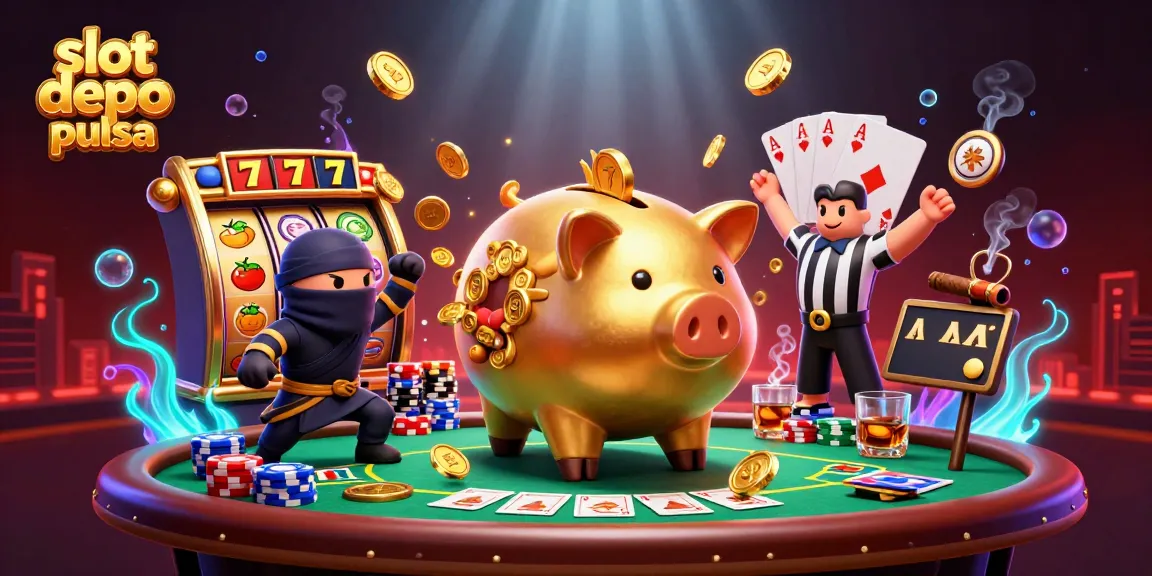 slot depo pulsa action with vibrant characters and engaging casino elements in a dynamic scene