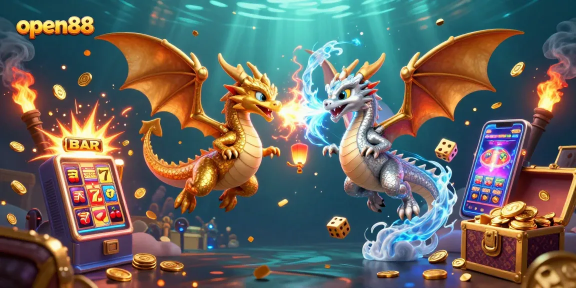 Experience thrilling moments at open88 with amazing dragons, slot machines, and exciting game elements.