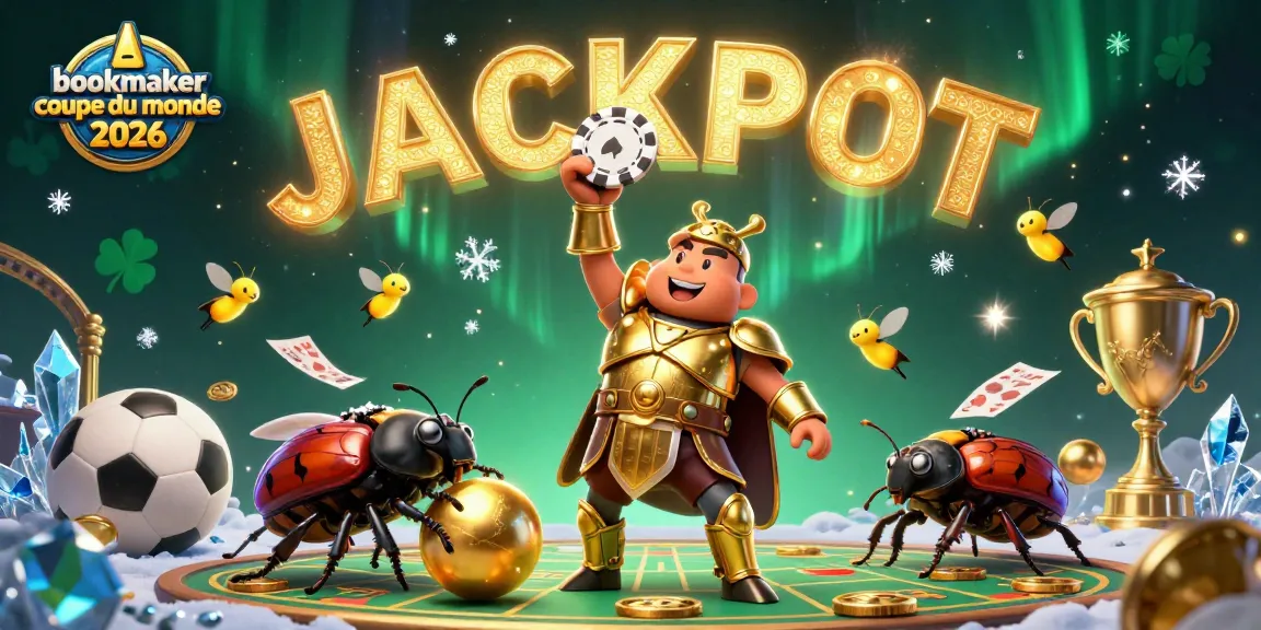 Gagnez avec des paris sur bookmaker coupe du monde 2026, célébration d'un insecte en armure avec des éléments de sport.