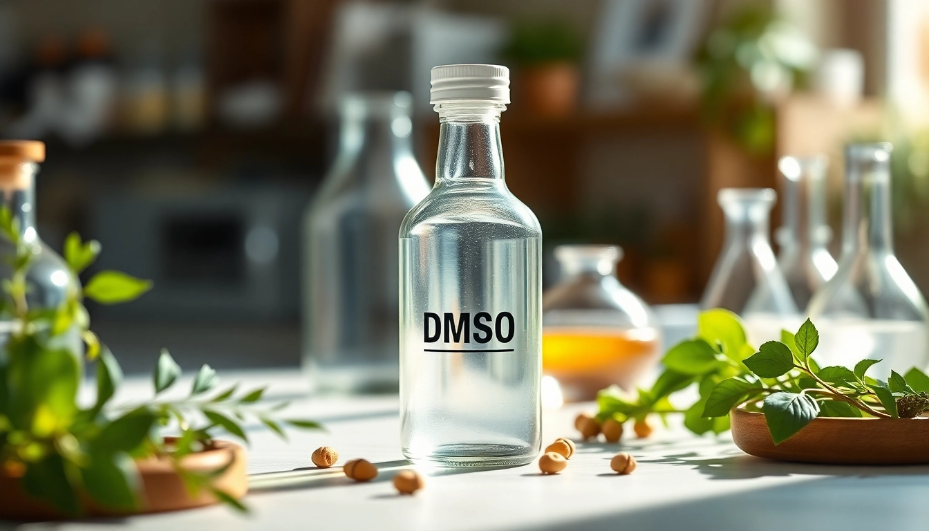 Labeling a DMSO supplement bottle emphasizing its clarity and effectiveness.