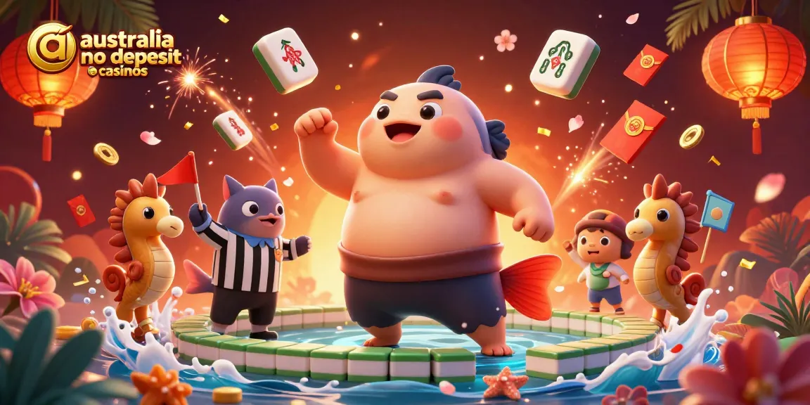 Engage with australia no deposit casinos featuring a fugu champion and vibrant casino elements.