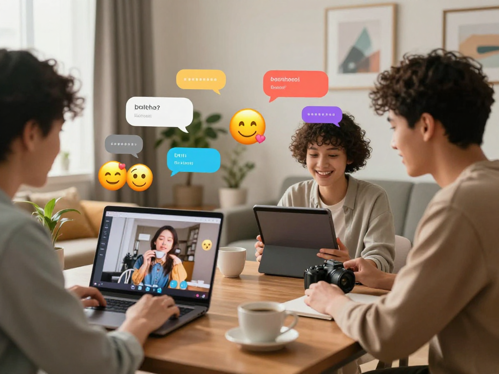 Dynamic interaction scene showcasing hentai chat with users engaging in lively conversation.