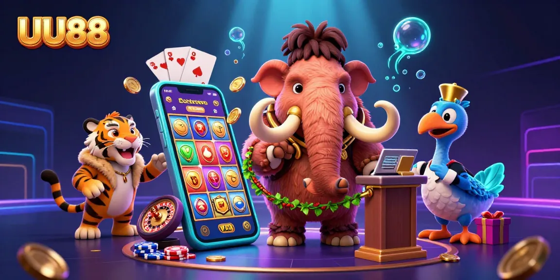 Experience the excitement at UU88 with engaging casino characters and vibrant game elements.