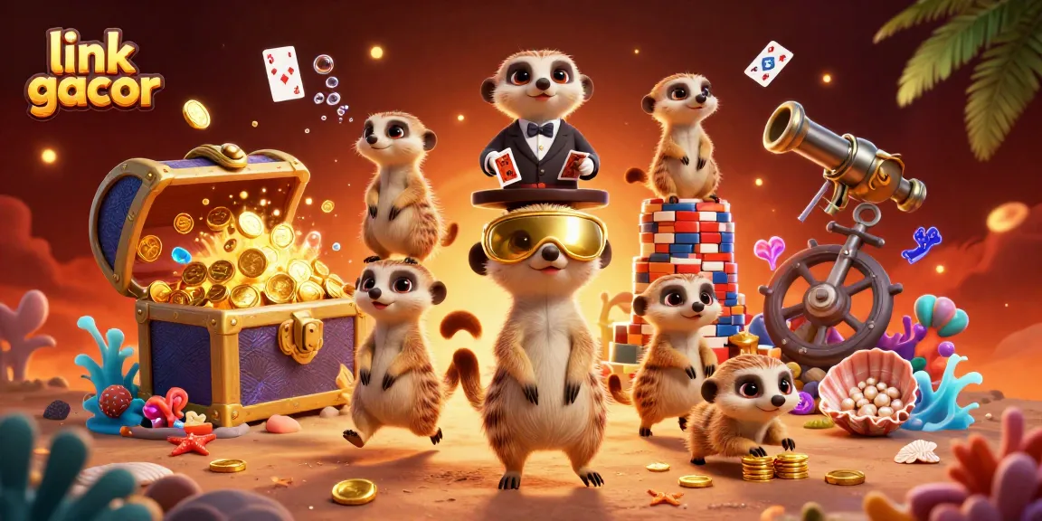 Gambarkan link gacor dengan koloni meerkat di kasino, mengatur permainan Slot dan keseruan.