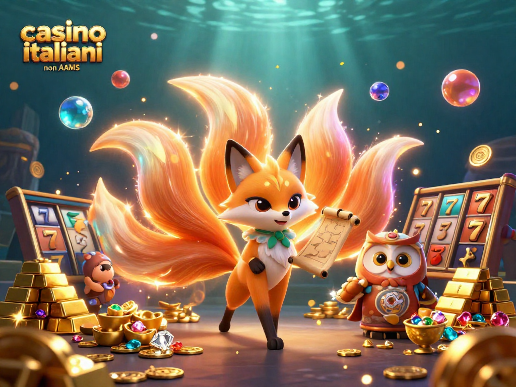 Giocando nei casino italiani non AAMS con personaggi colorati e ricchi premi in oro.