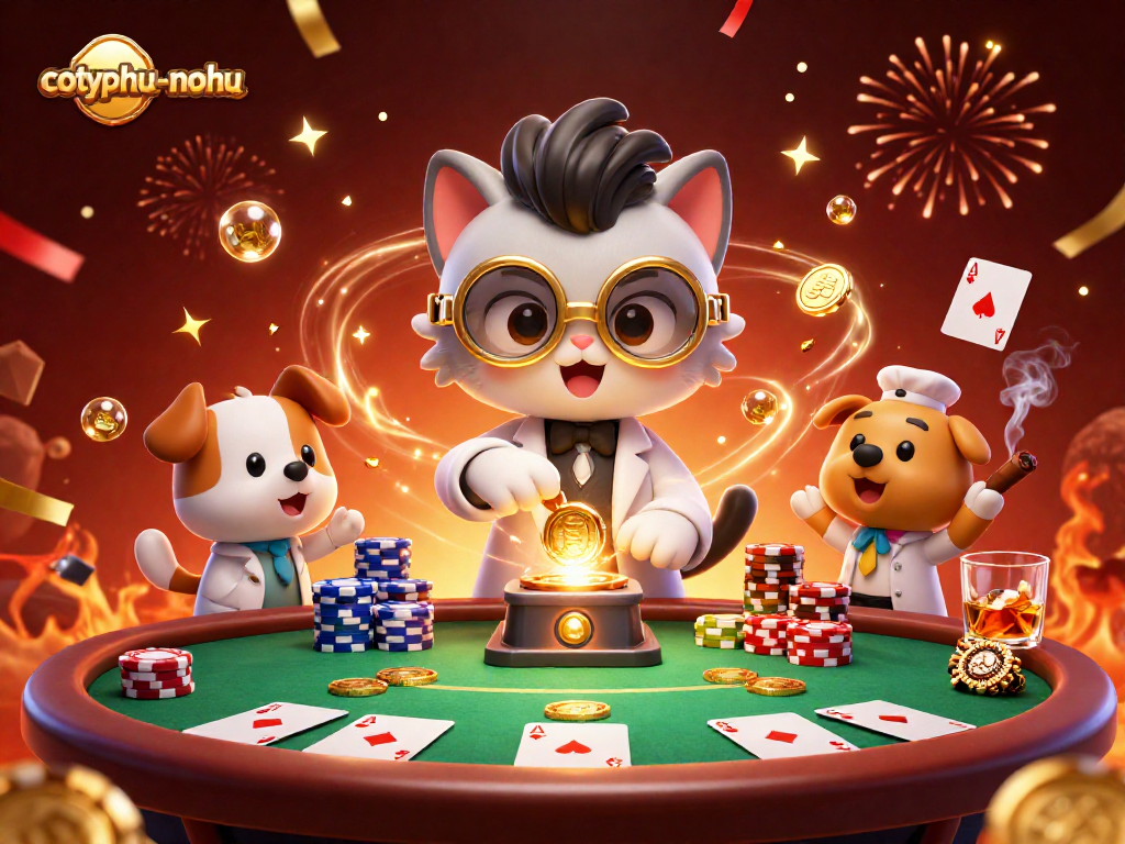 Engage in exciting gameplay strategies at cotyphu-nohu poker tables with dynamic animated characters.