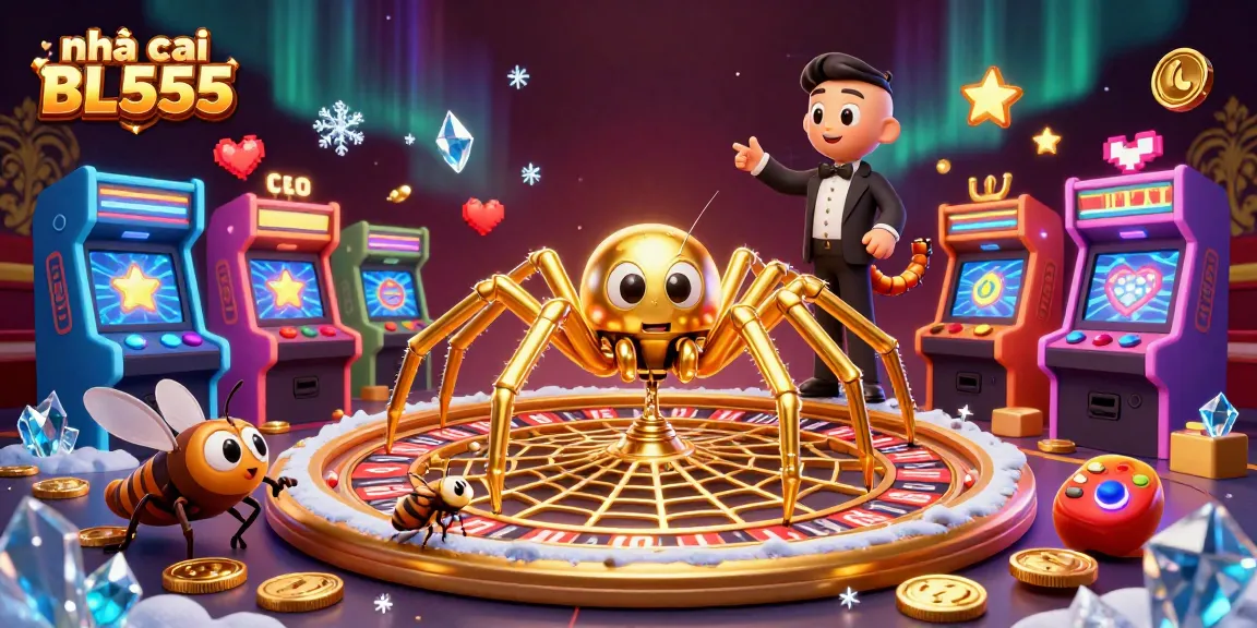 Engaging players at nhà cái BL555, a vibrant casino scene with colorful game elements and dynamic characters.