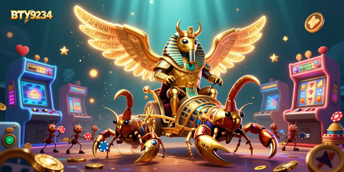 Join the adventure with BTY9234, a colossal scarab in a casino-themed 3D world.