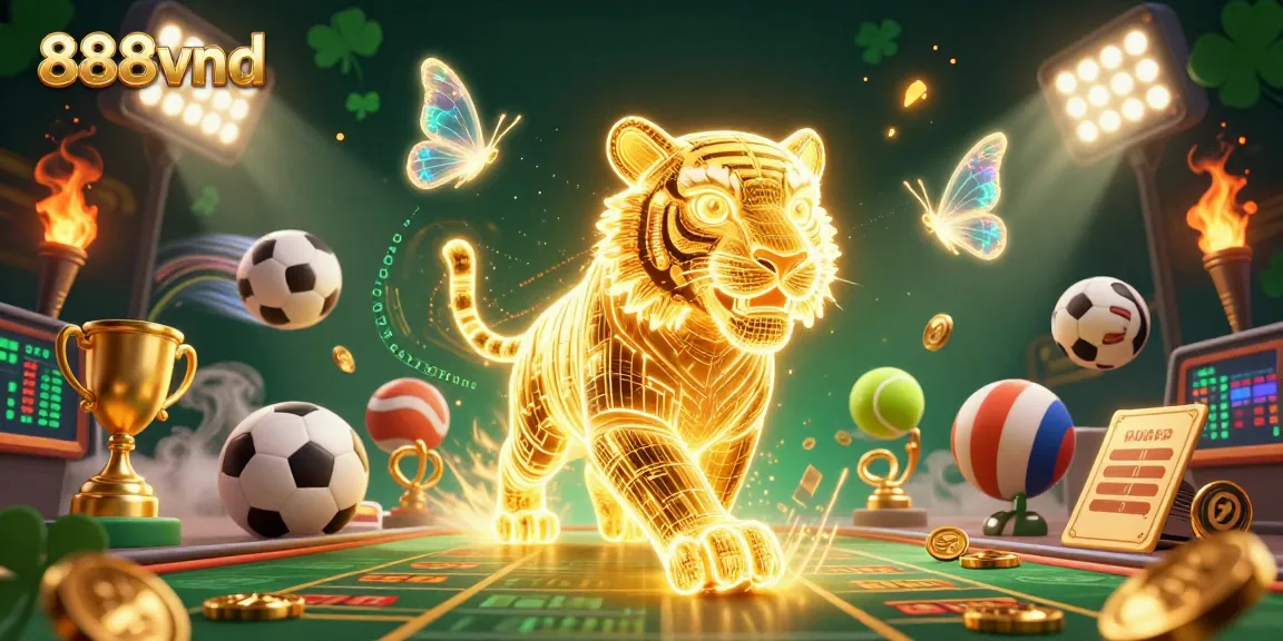 Experience thrilling gameplay with 888vnd's interactive digital casino featuring a golden tiger.