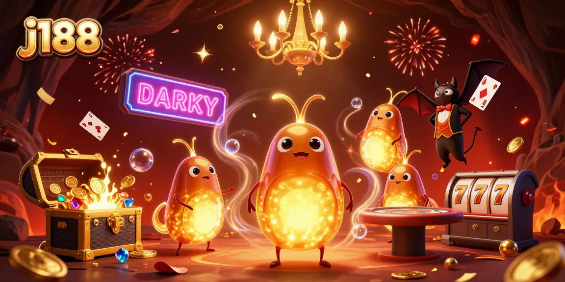 Engage with j188 through an exciting cave casino scene full of glowworms and slot reels.