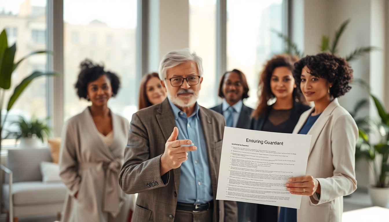 Understanding Enduring Guardian as a lawyer discusses legal documents with clients.