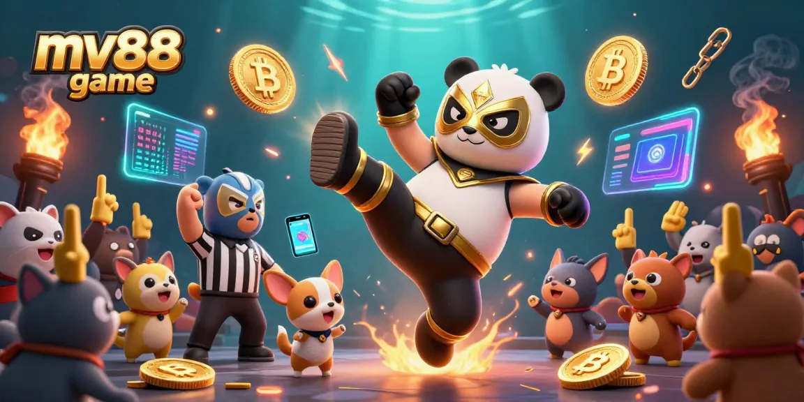 Engage in epic gameplay with mv88 game, featuring dynamic action and vibrant crypto elements.