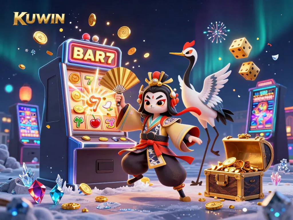 Experience thrilling gameplay with KUWIN's dynamic slot scenes featuring exciting characters and casino elements.