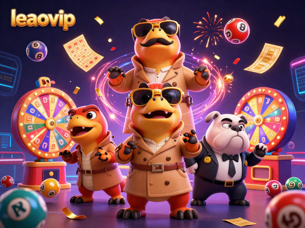 Experience the excitement of leaovip as cartoon raptors attempt entry into a VIP casino lounge.