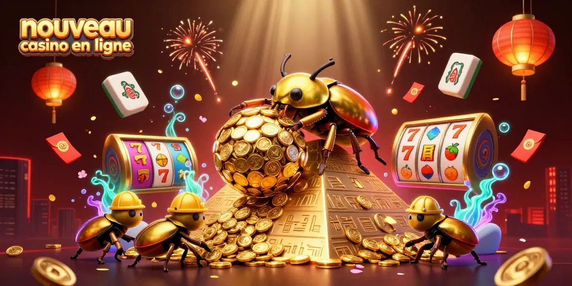 Visualisez le monde du nouveau casino en ligne avec des symboles de jeu captivants et des éléments de réussite.