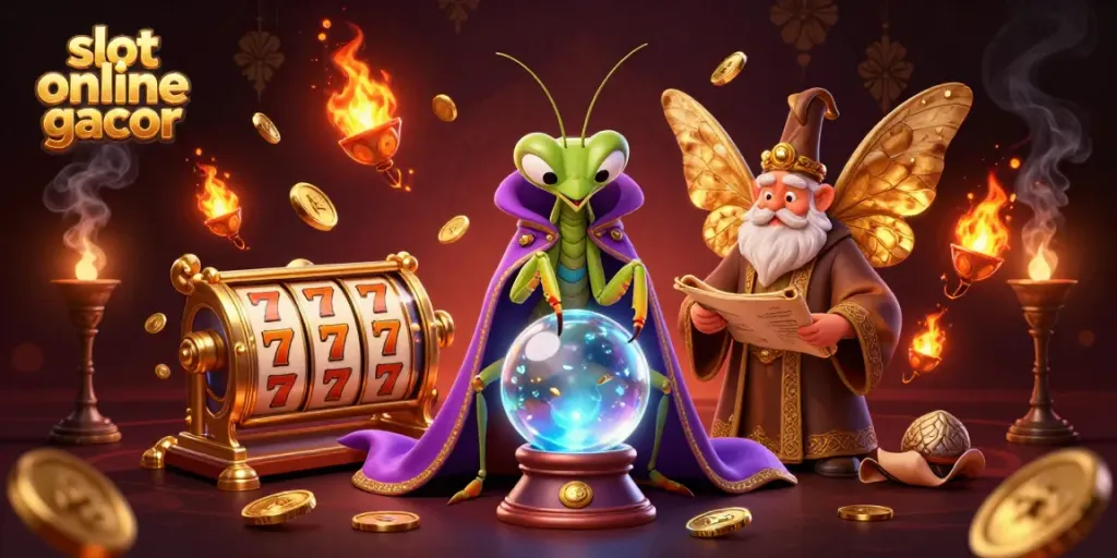 Engage with the vibrant world of slot online gacor featuring mystical characters and dynamic game elements.