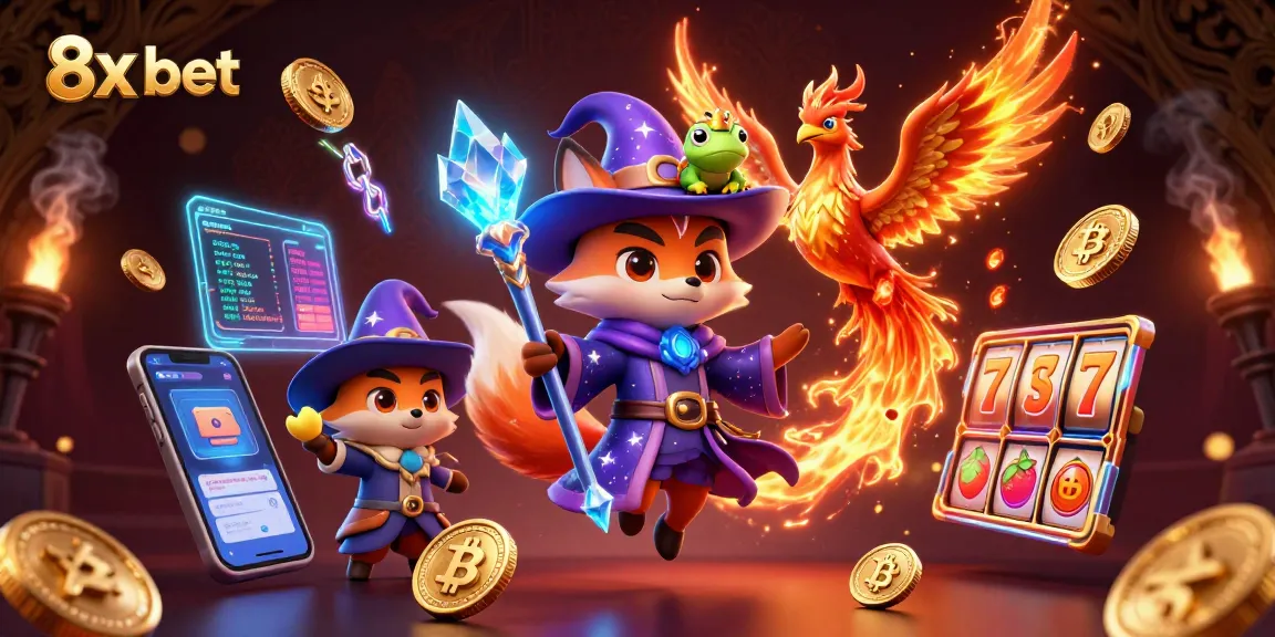 Experience the excitement of 8x bet with vibrant illustrations of vibrant characters and casino elements.