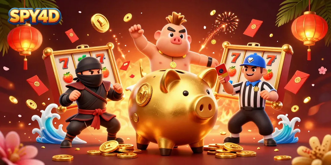 SPY4D menghadirkan ilustrasi kasino dengan karakter unik dalam suasana meriah penuh keberuntungan