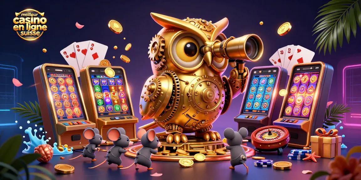 Découvrez le meilleur casino en ligne suisse avec cette illustration animée captivante.
