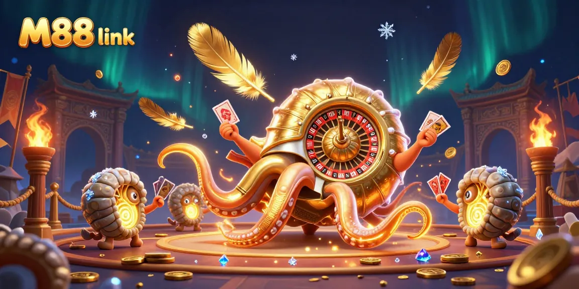 Engage with the thrilling M88 link as ancient nautilus spins a roulette wheel amidst glowing companions.