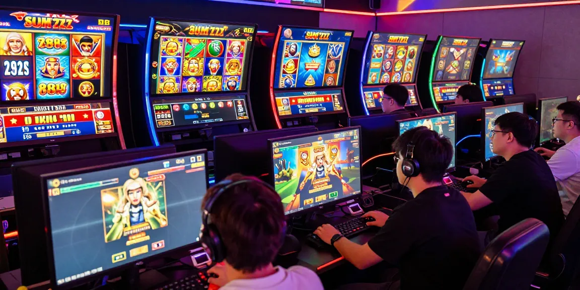 Players enjoying slot777 gaming experience in a dynamic online casino setting with vibrant graphics.