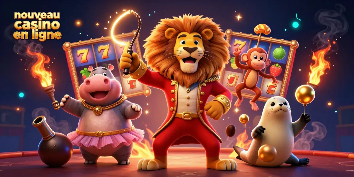 Découvrez l'univers du nouveau casino en ligne avec un lion maître de cérémonie et des personnages charmants.