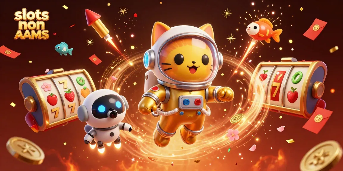 Gioca alle slot non AAMS in un ambiente vibrante pieno di simboli fortunati e avventure spaziali.