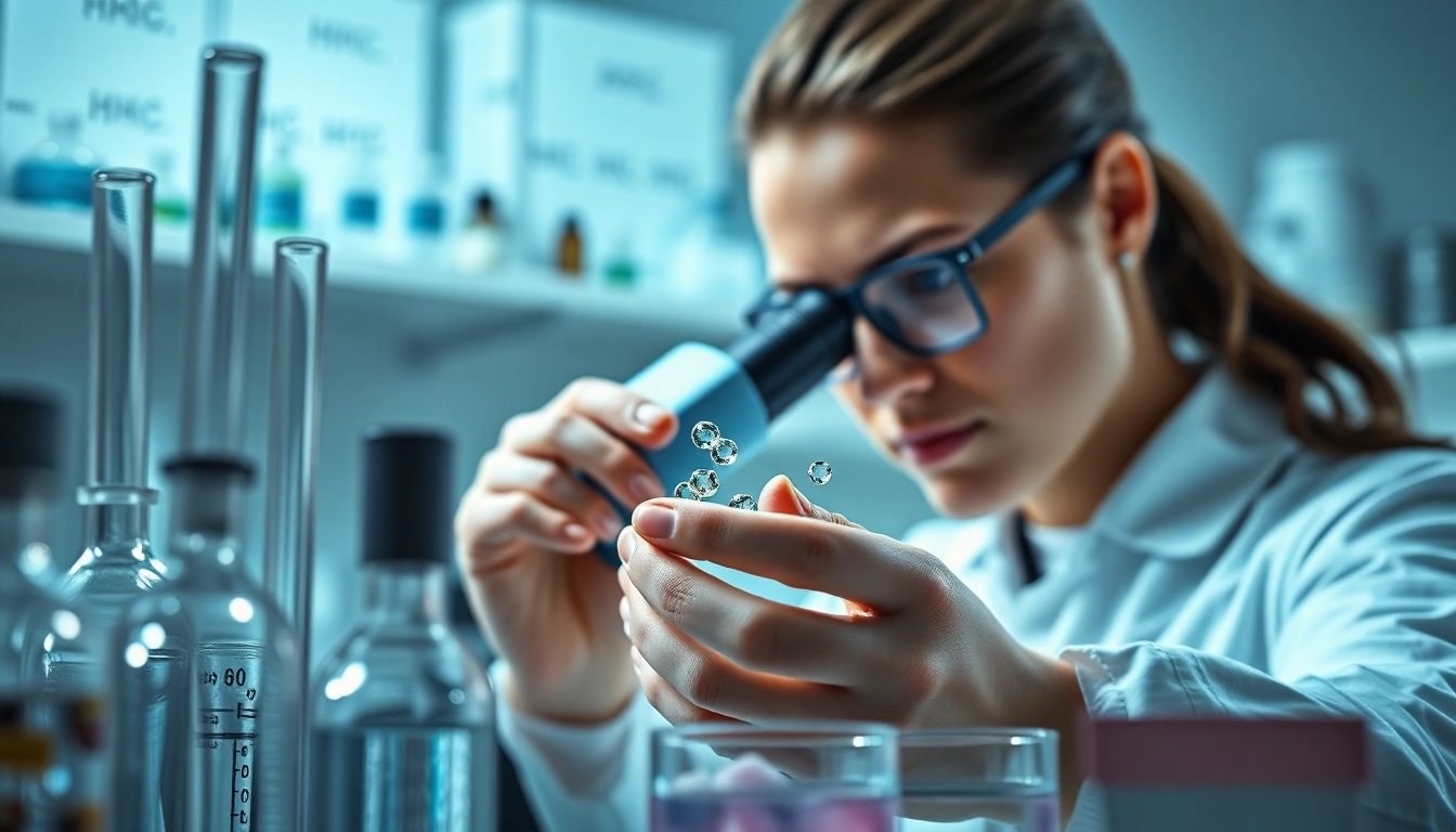 Investigating research peptides in a professional laboratory environment.