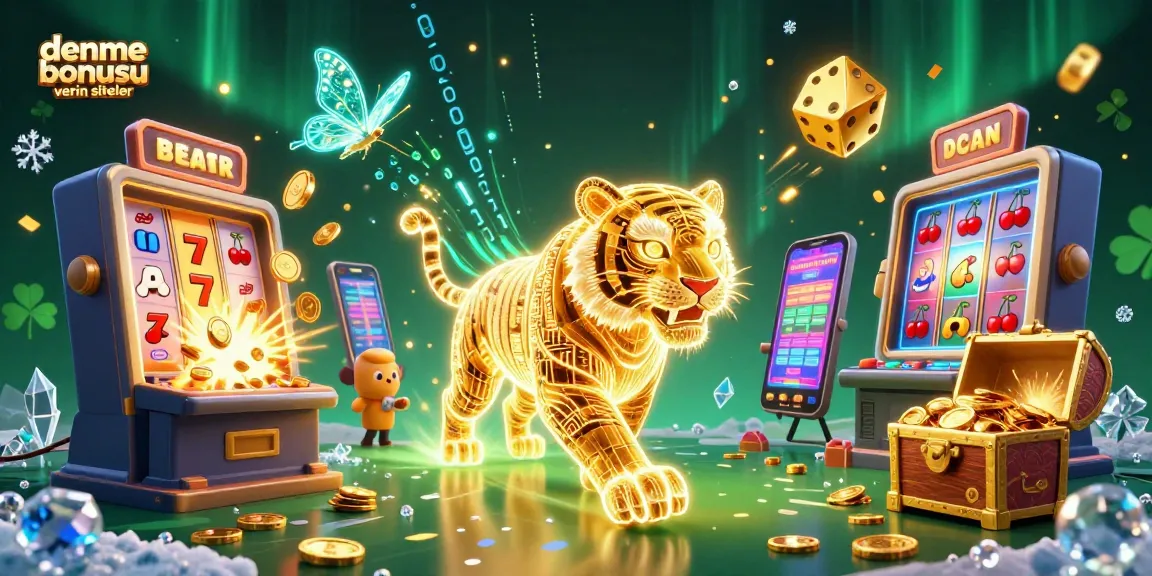 Experience the excitement at deneme bonusu veren siteler with vibrant 3D casino-themed digital art.