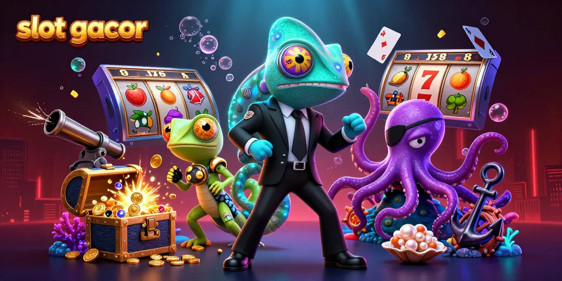 Engage with exciting slot gacor games alongside colorful characters in a vibrant 3D scene.