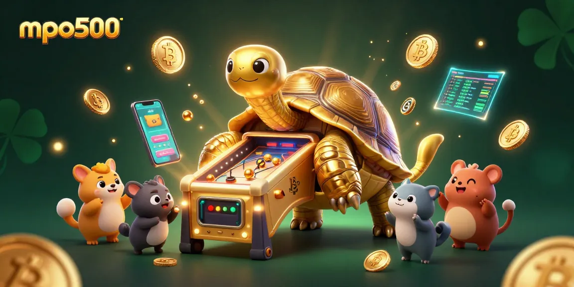 Win big with mpo500 as a golden tortoise character brings gambling excitement to life.