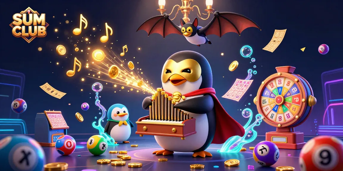Experience the excitement of SUM CLUB with animated characters and dynamic lottery elements.