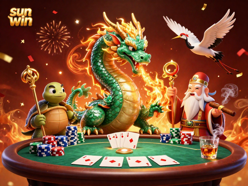 Experience thrilling moments with sun win in a vibrant casino scene featuring dynamic characters and rich game elements.