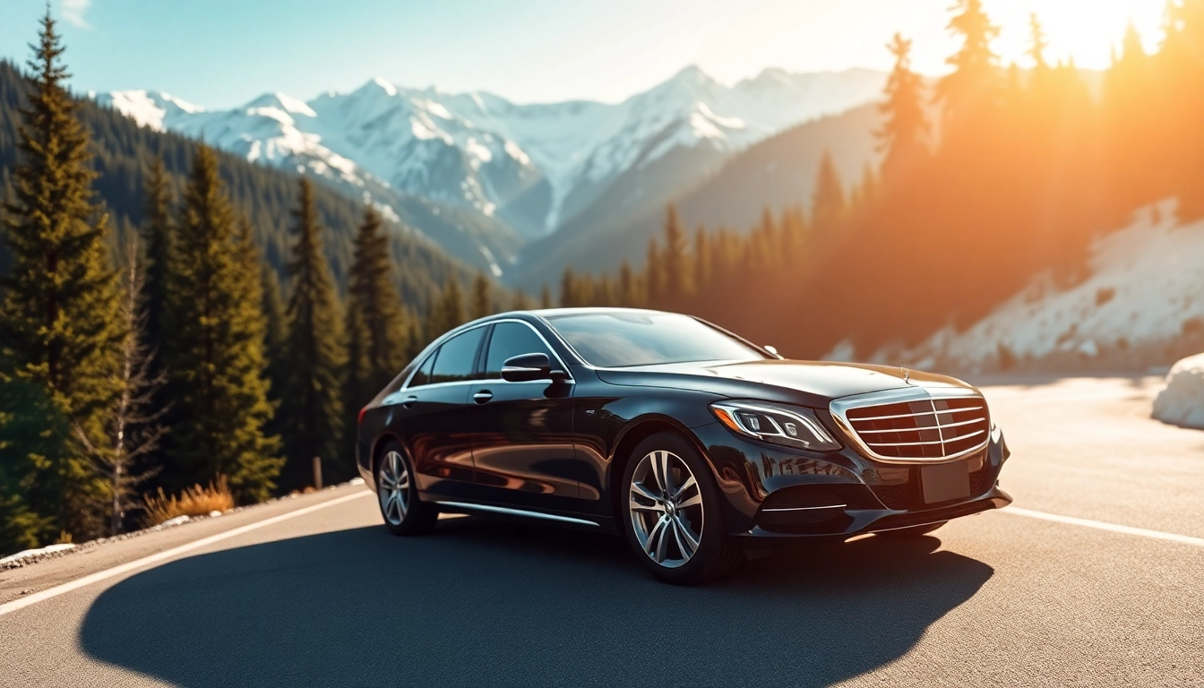 Experience vancouver to whistler car service with a luxury vehicle in the beautiful mountain backdrop.