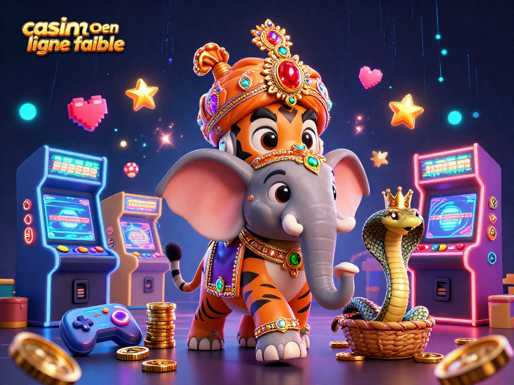Profitez des jeux de casino en ligne fiables avec l'illustration d'un tigre maharaja au casino.