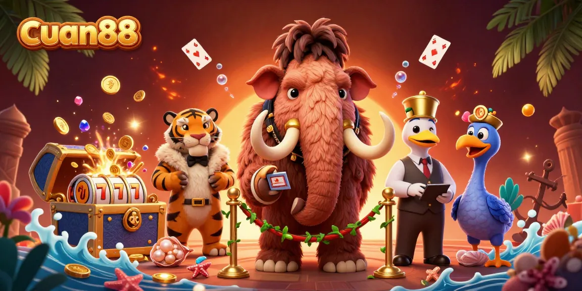 Slot dan kemenangan memikat di cuan88 dengan bouncer mammoth, tamu VIP harimau, dan doorman dodo.