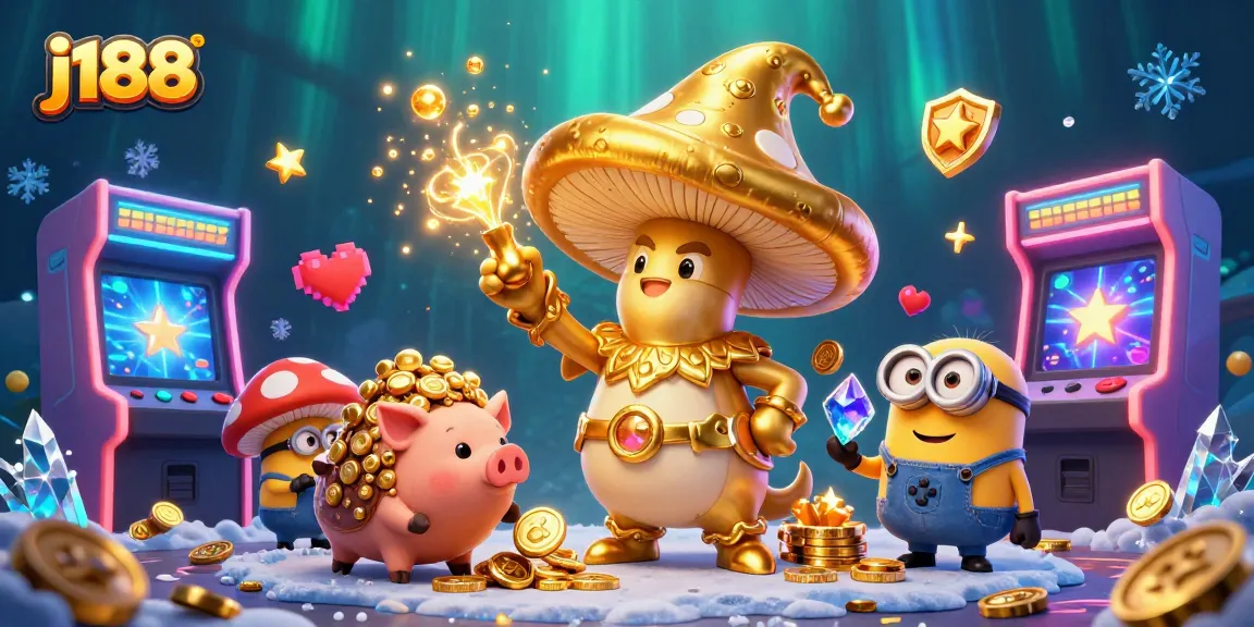 Engage with j188 as the magical mushroom wizard transforms treasures in a vibrant casino realm.