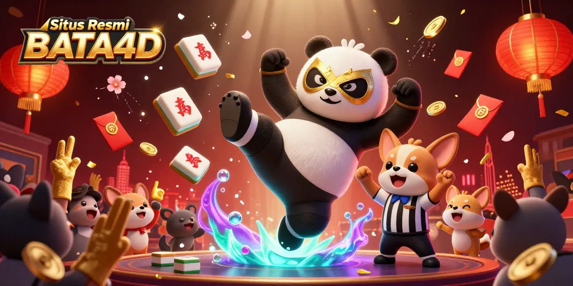 Situs Resmi BATA4D showcases a panda wrestler in action, capturing the thrill of online gambling.