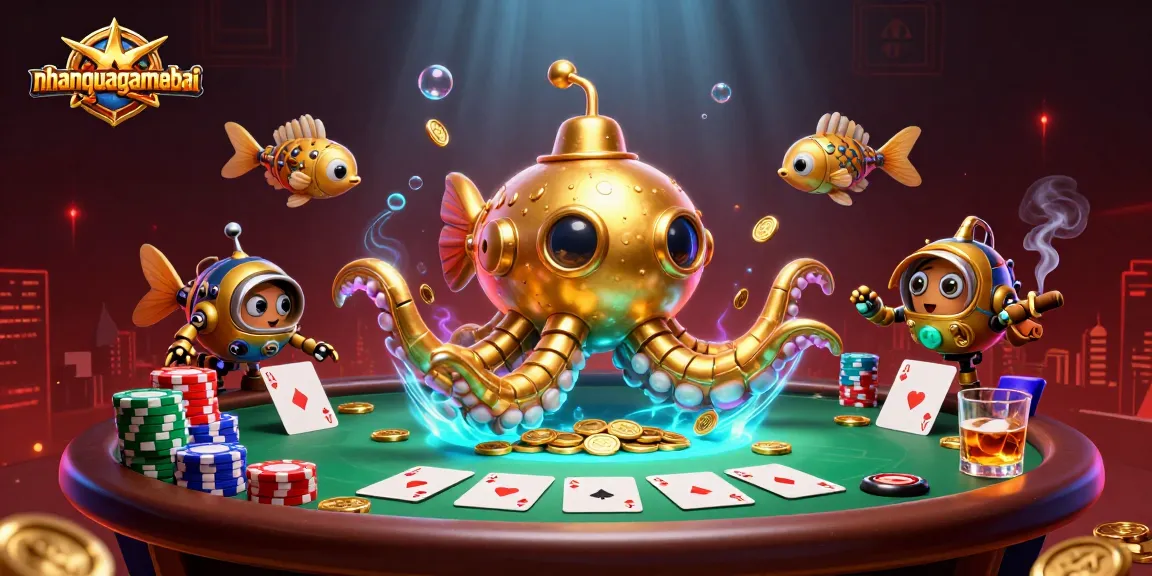 Engage with nhanquagamebai and experience thrilling poker dynamics in an immersive casino scene.