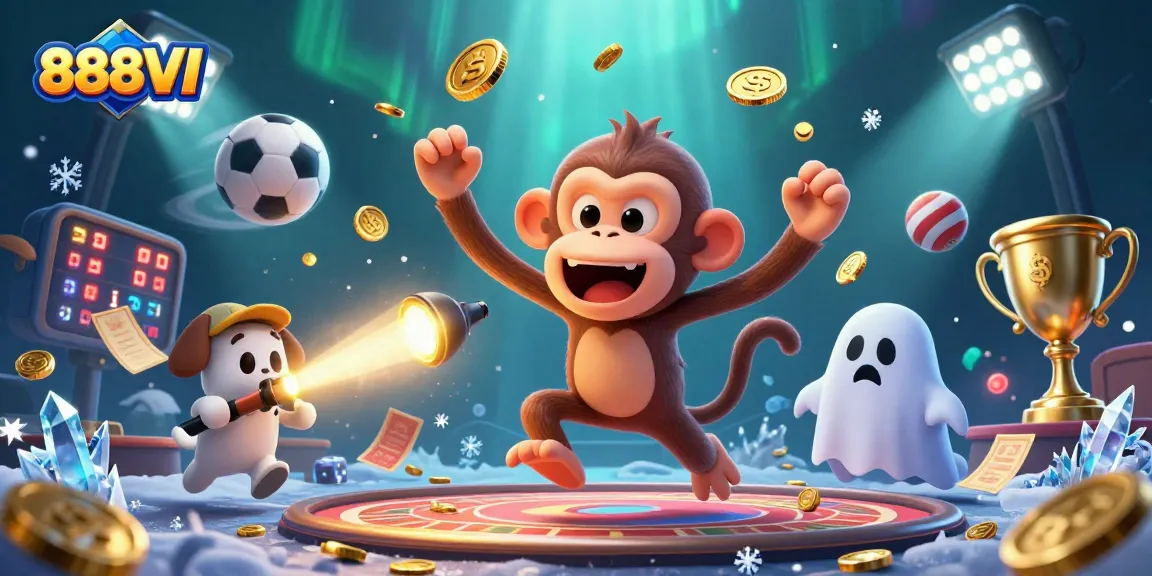 Explore the vibrant casino world of 888VI with mischievous elements and thrilling atmosphere.