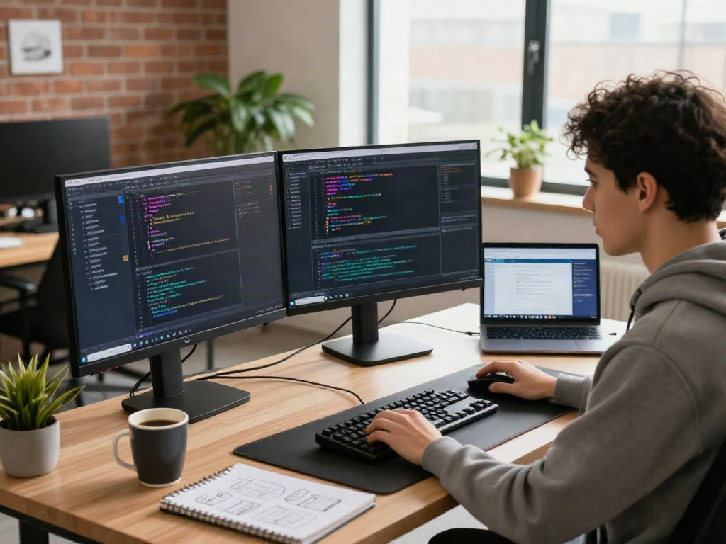 Pikashow apk download guide in a modern coding workspace.