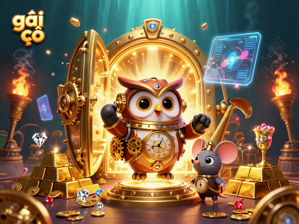 Bắn cá và trò chơi "gái gọi" trong một thế giới casino đầy sắc màu, ánh sáng và kho báu.